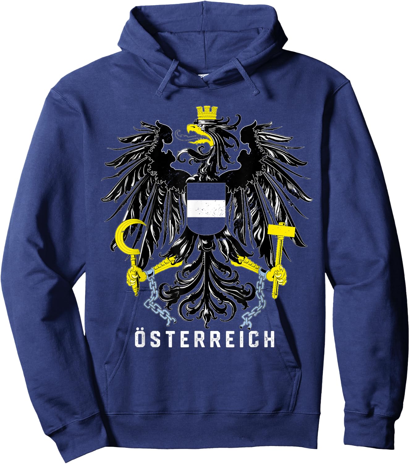 Austria Flag Eagle Österreich Vintage Hoodie - Hoodie | Navy
