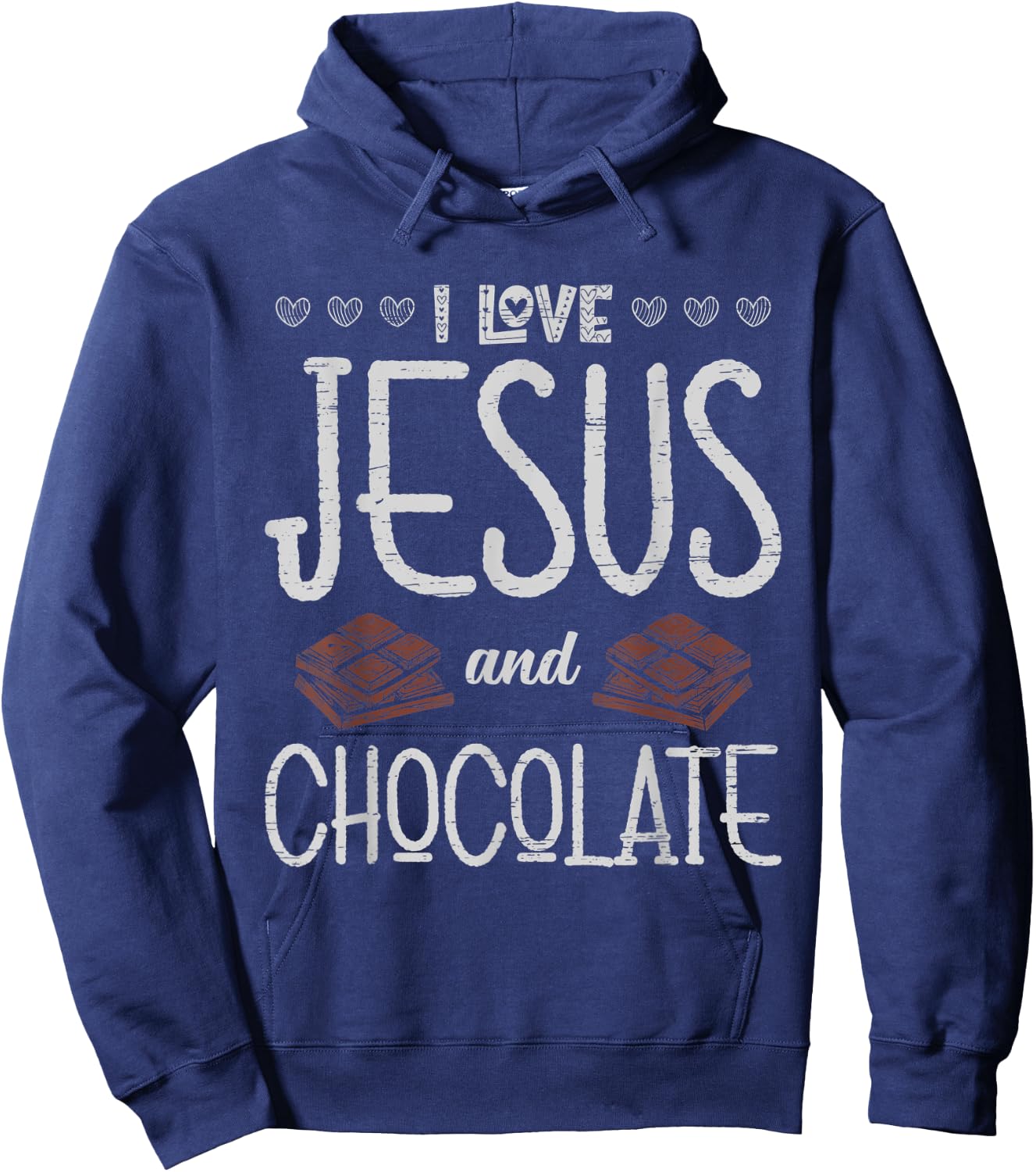 I Love Jesus And Chocolate Sweet Cocoa Dark Bar Lover Hoodie - Hoodie | Navy