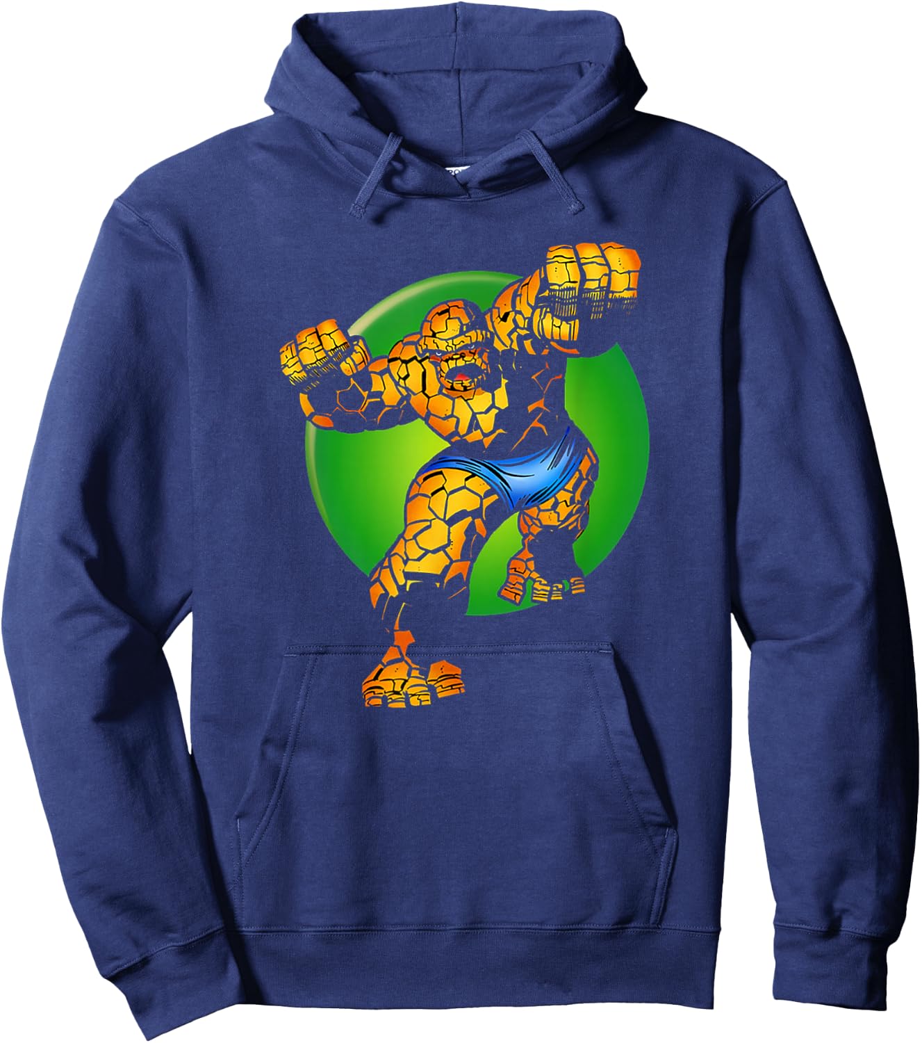 Marvel Fantastic Four The Thing It's Clobberin' Time! Retro Hoodie - Hoodie | Navy