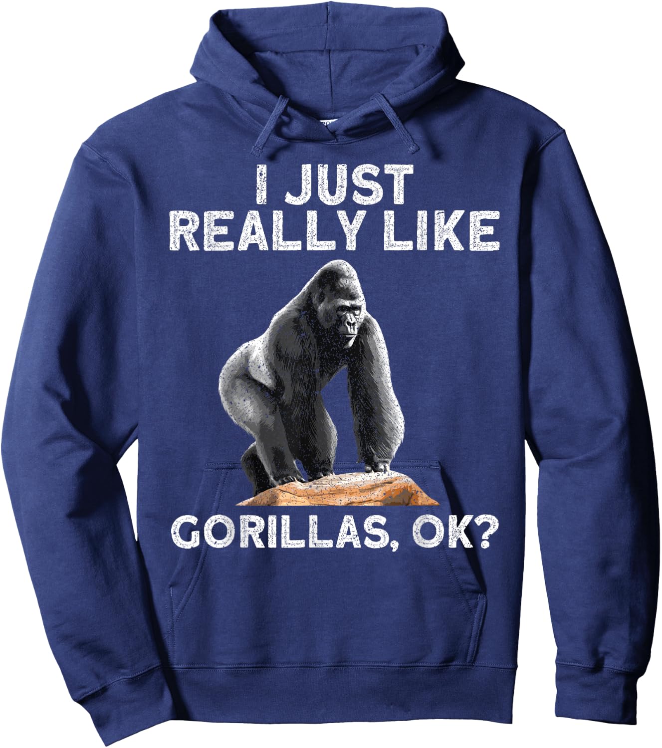 Funny Gorilla Art Women Kids Primate Gorilla Lover Hoodie - Hoodie | Navy