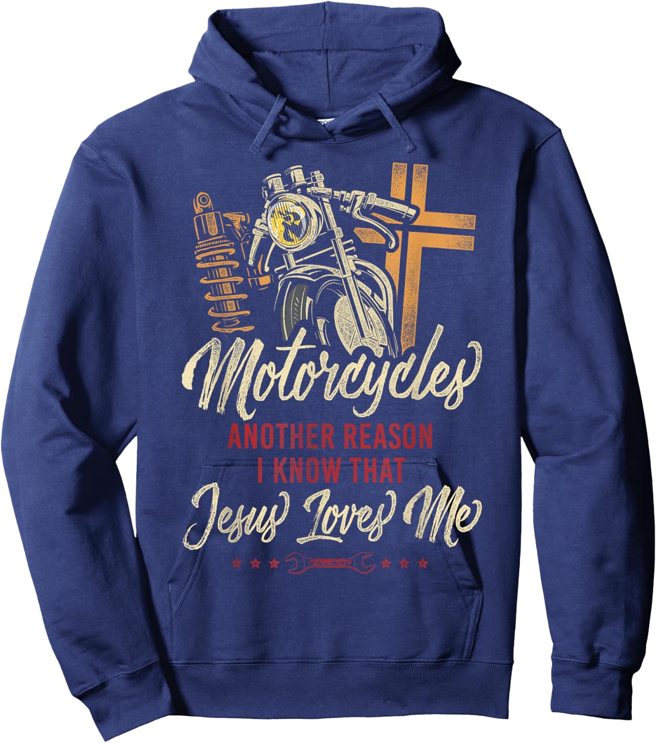 Classic Motorcycle Biker Jesus Faith Christian Motorcycles Hoodie - Hoodie | Navy