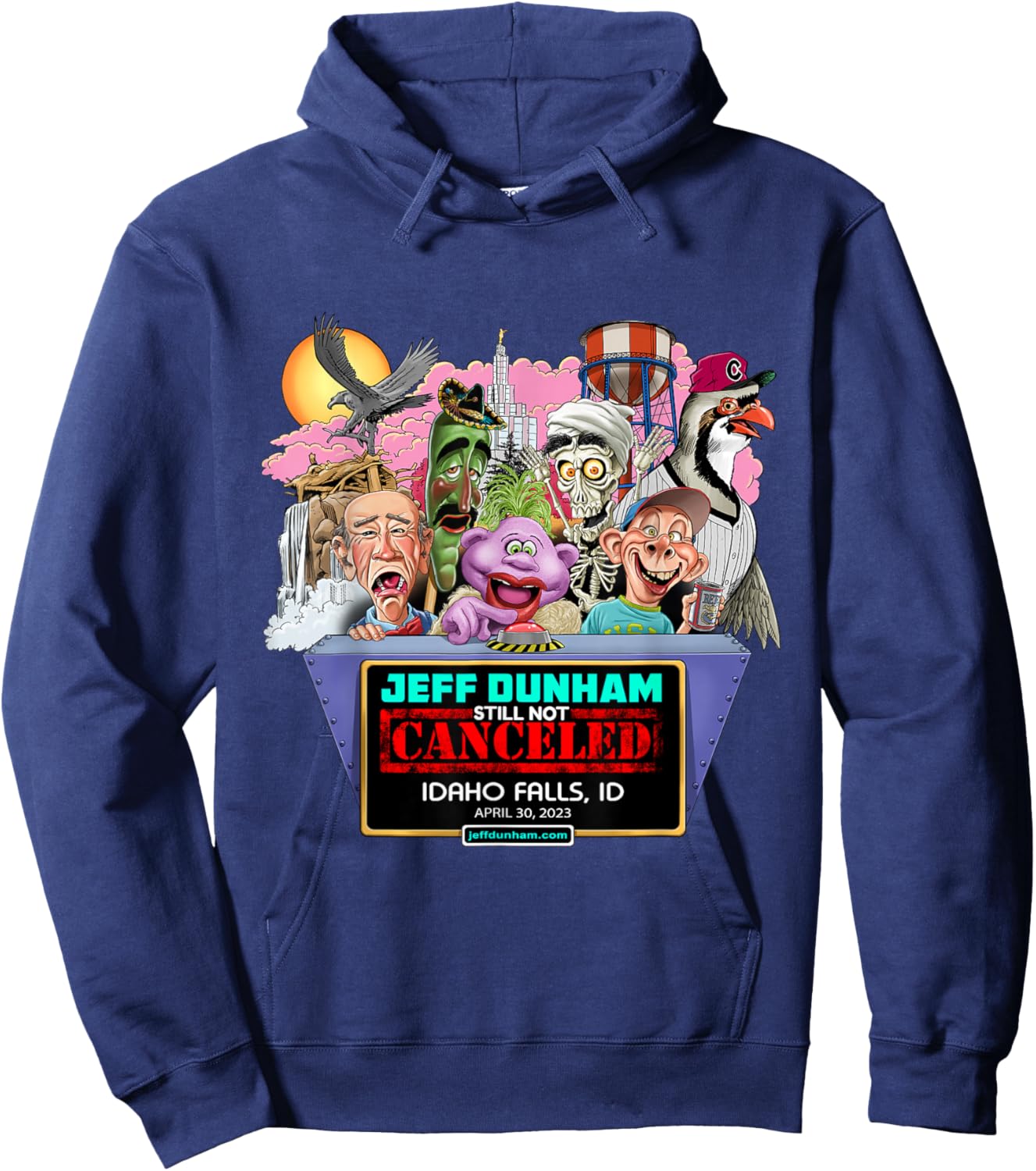 Jeff Dunham Idaho Falls, ID (2023) Hoodie - Hoodie | Navy