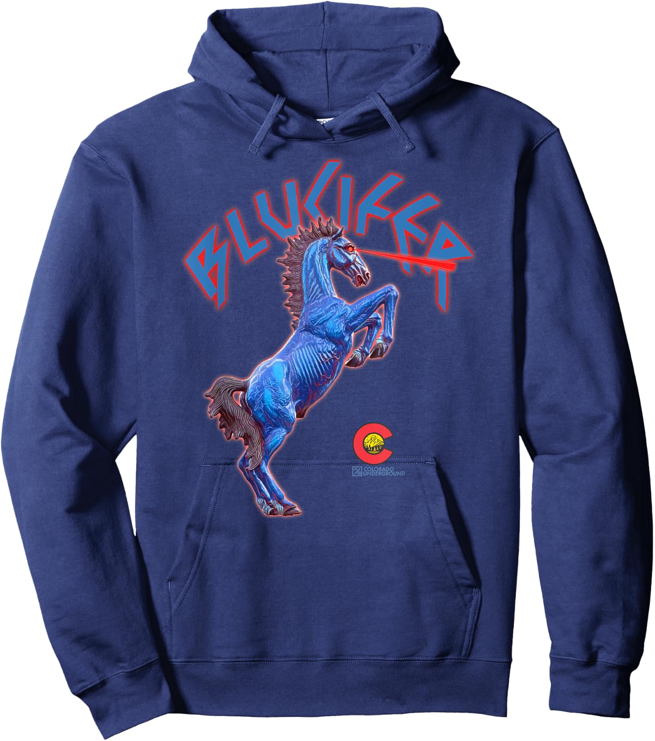 Colorado Blucifer Demon Horse Hoodie - Hoodie | Navy