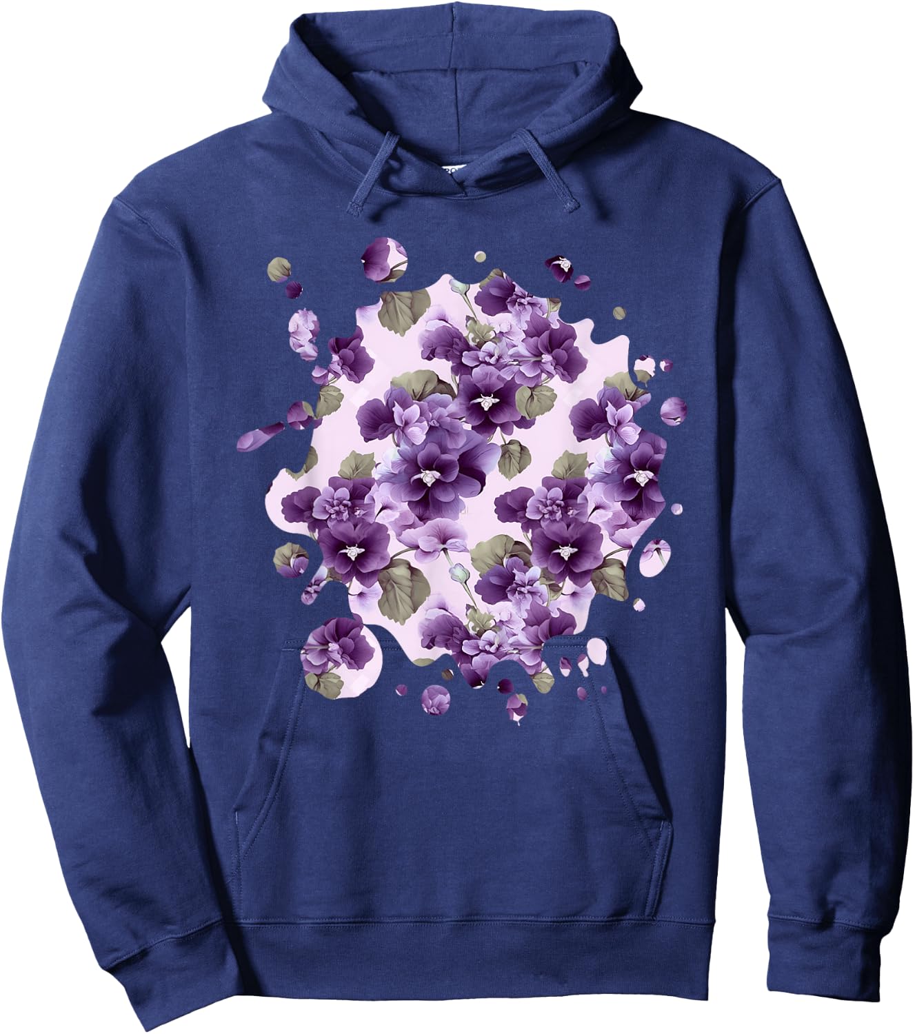Cute African Violet Inspired Flower Plant Lover Gardener Hoodie - Hoodie | Navy