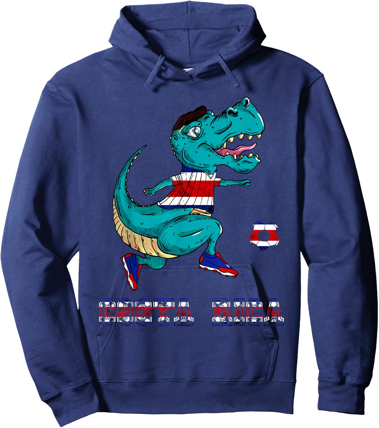 Costa Rica Costa Rican Soccer Team T-Rex Costa Rica Flag Hoodie - Hoodie | Navy