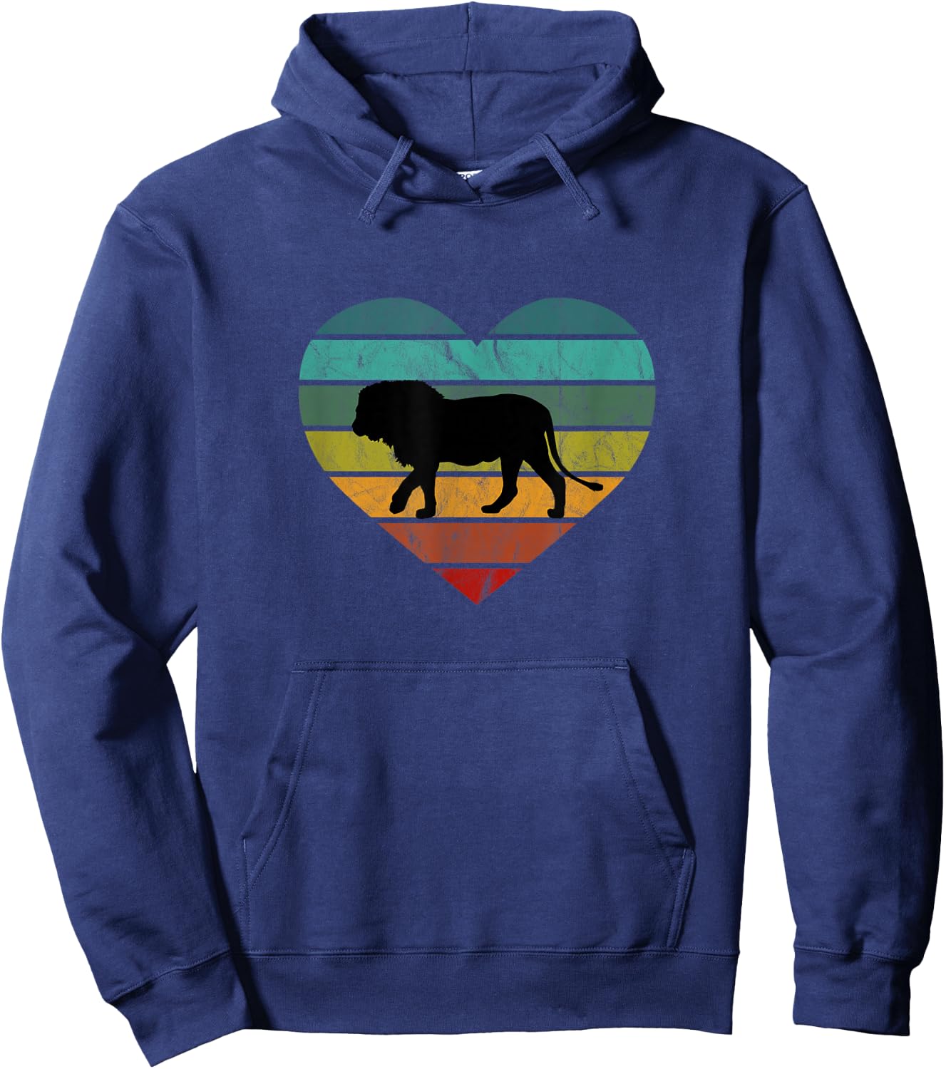 I Love Lions in Africa Heart Wilderness Serengeti Safari Hoodie - Hoodie | Navy