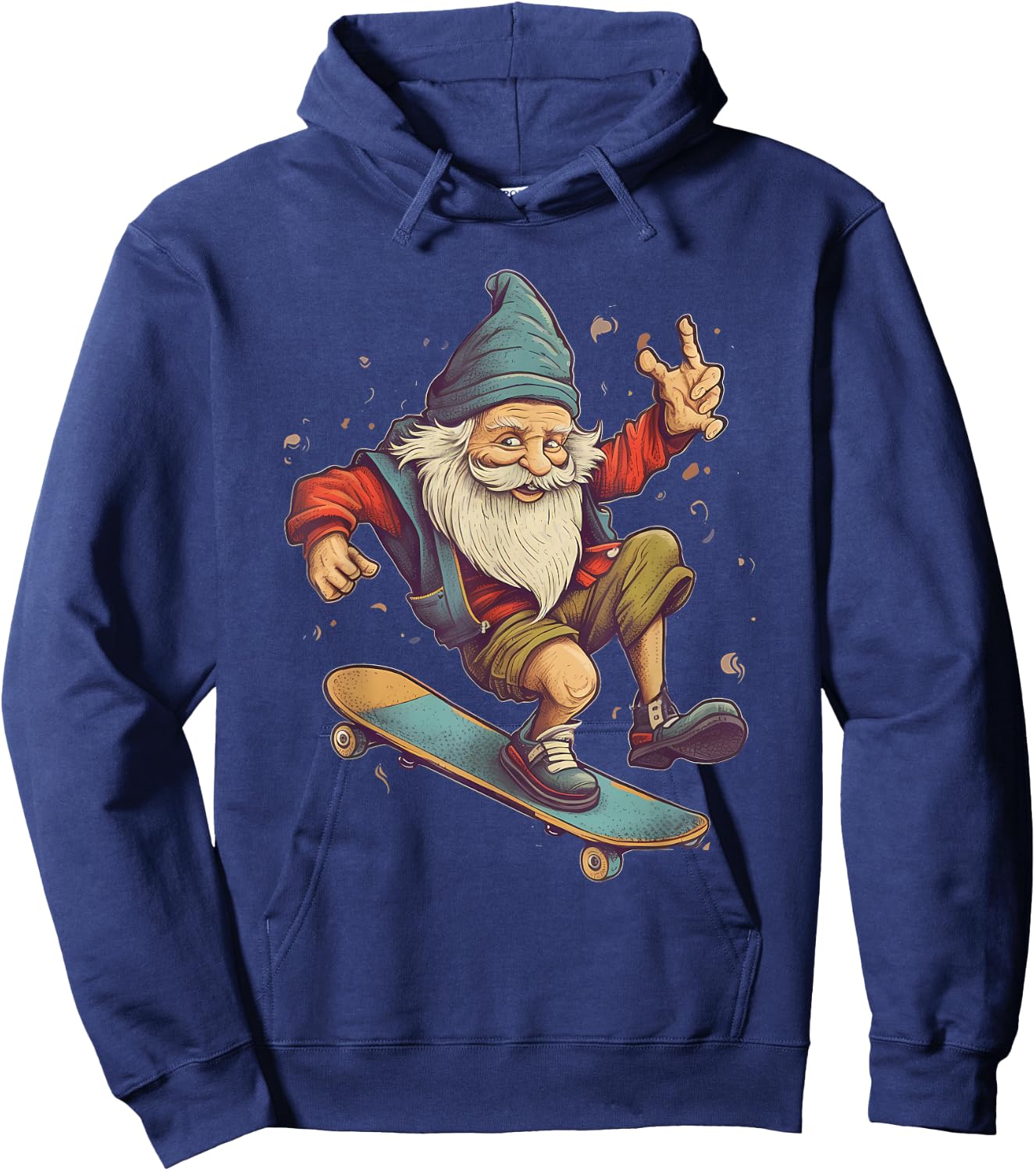 Retro Skateboarding Gnome Skateboard Hoodie - Hoodie | Navy