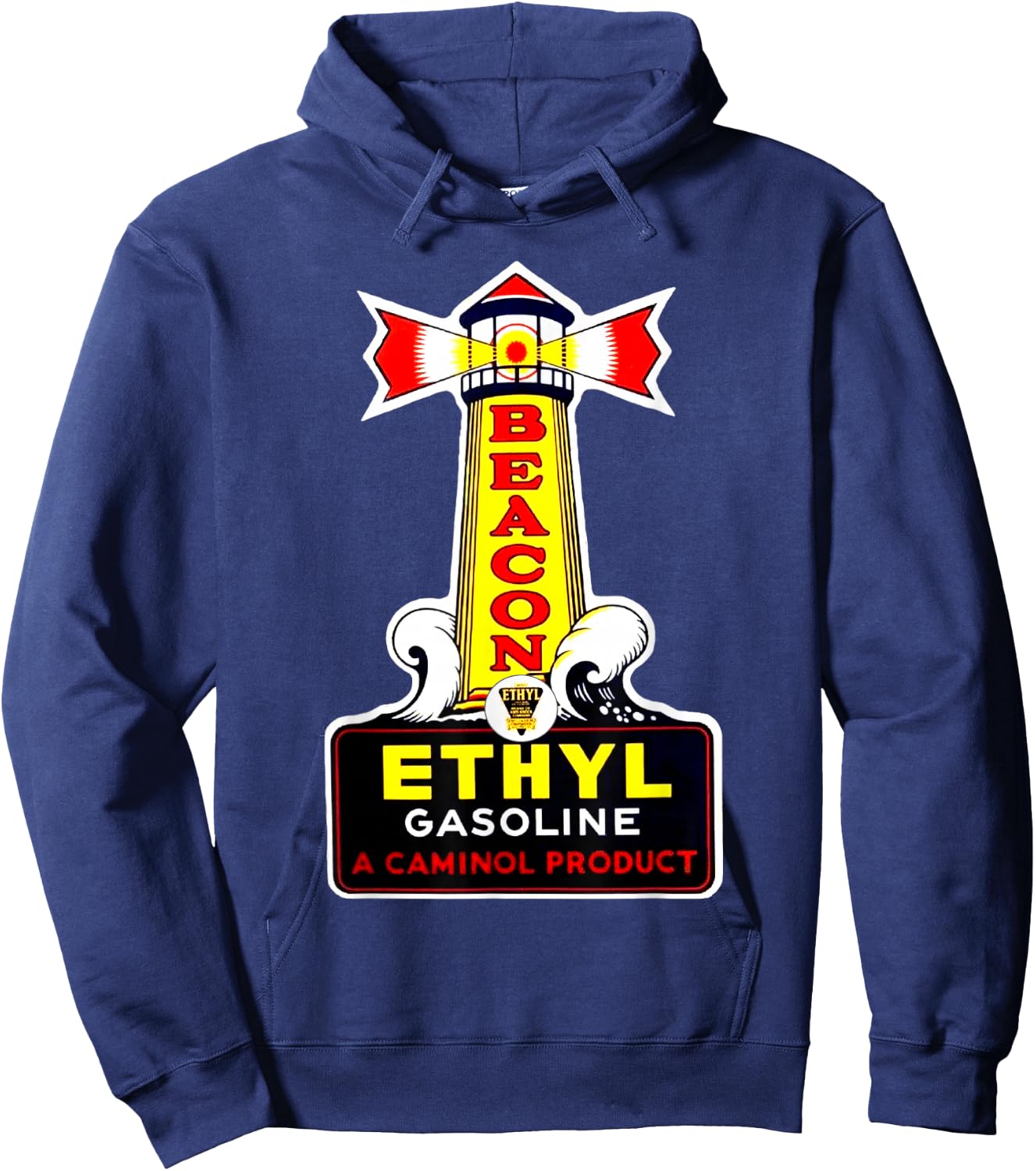 Retro Vintage Gas Station Beacon Motor Oil Car Bikes Garage Hoodie - Hoodie | Navy