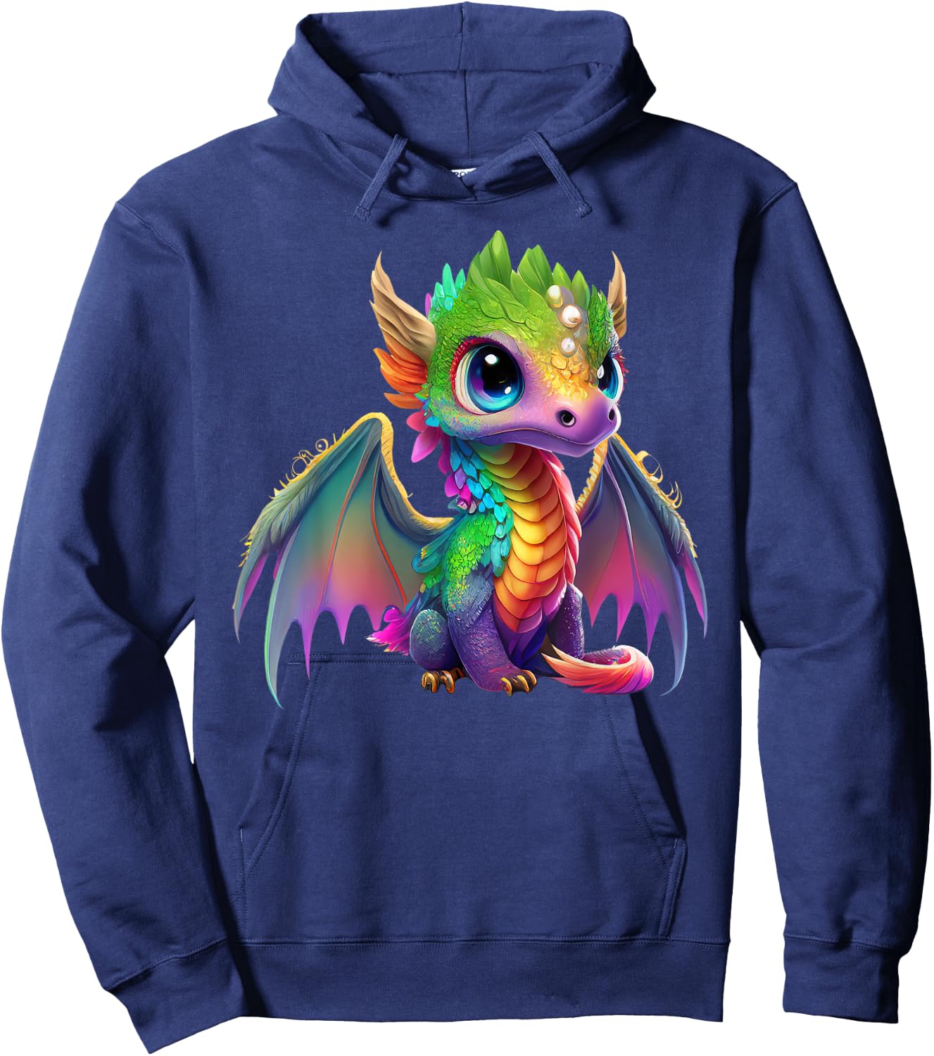 Colorful Dragon Baby Cute Pretty Birthday Graphic Hoodie - Hoodie | Navy