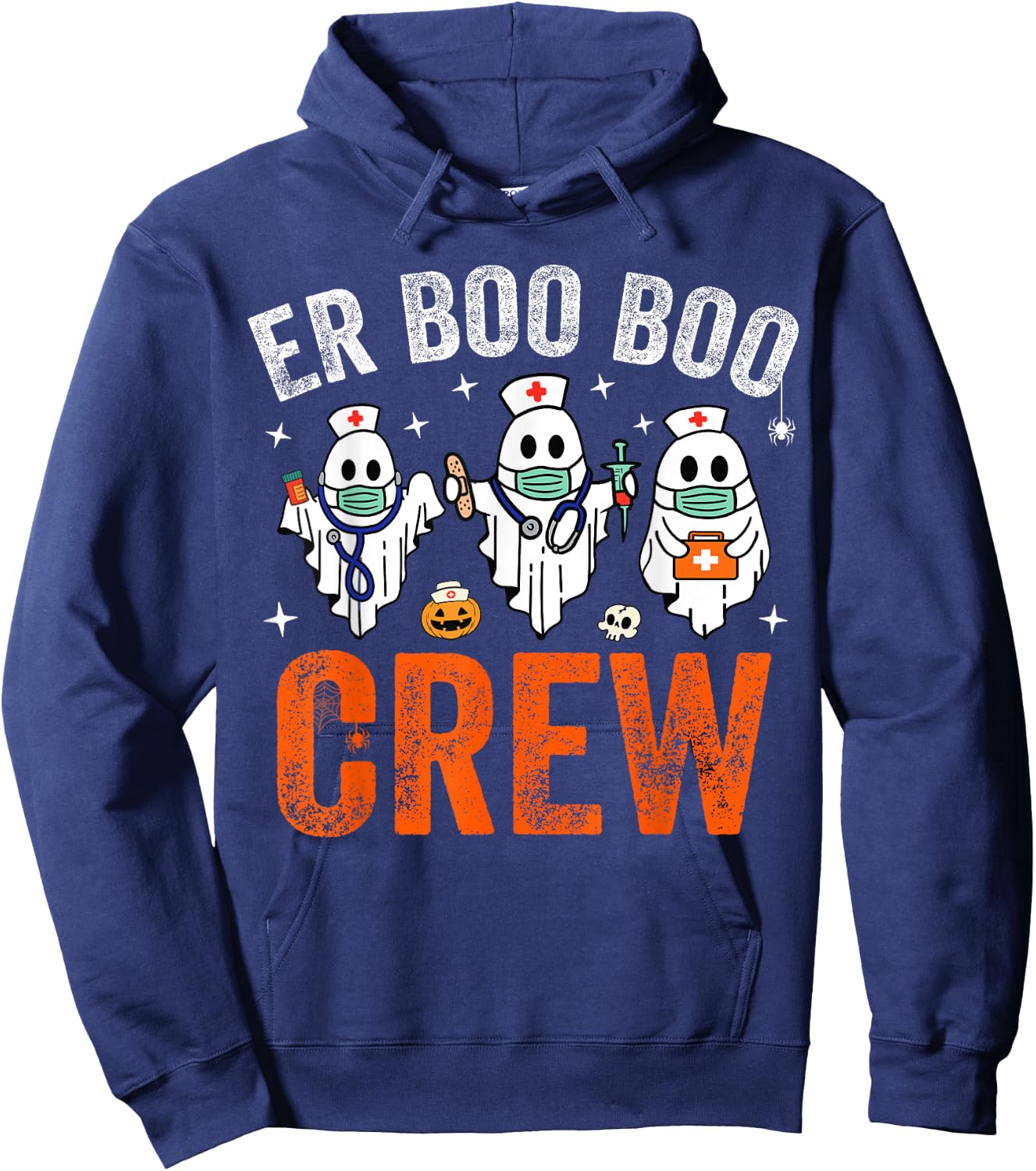 Emergency Room Nurse Crew Funny Halloween ER Nurse Costume Hoodie - Hoodie | Navy