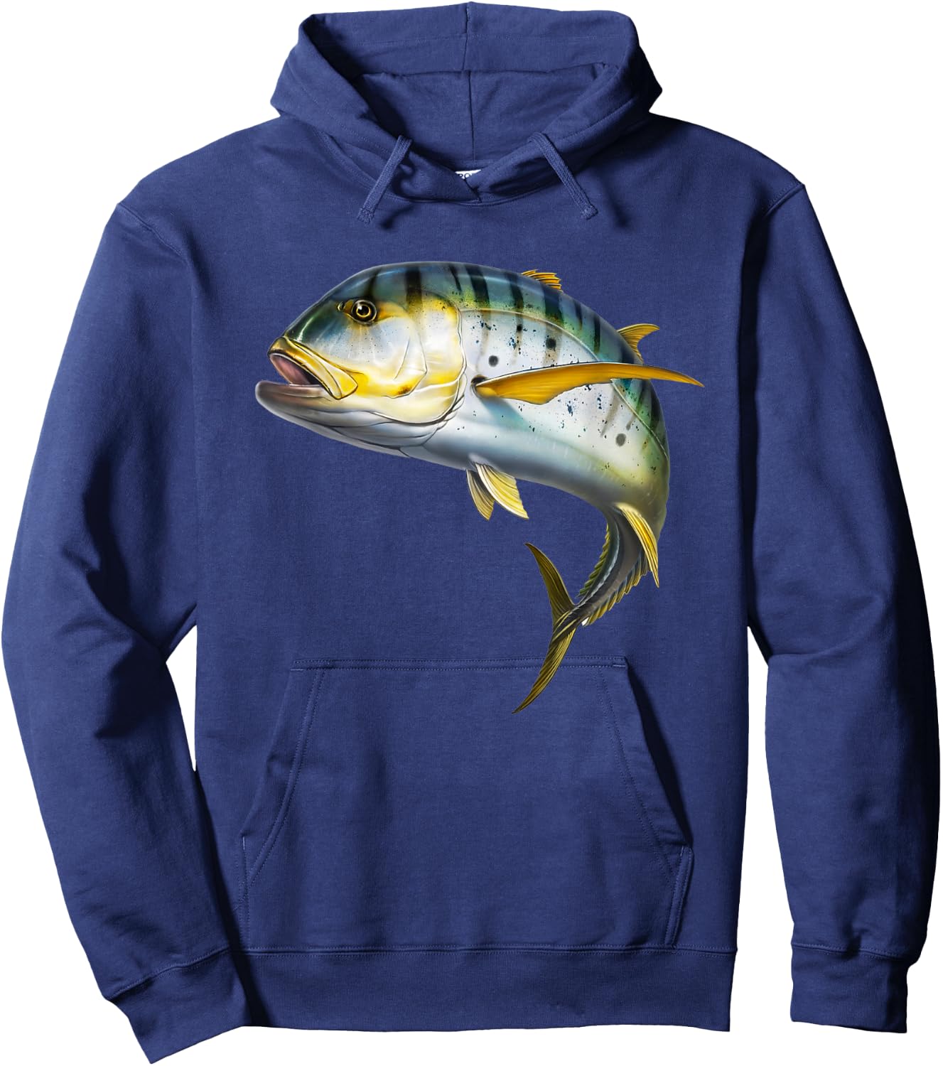 realistic Crevalle jack fish trevally for lovers Fishing Hoodie - Hoodie | Navy