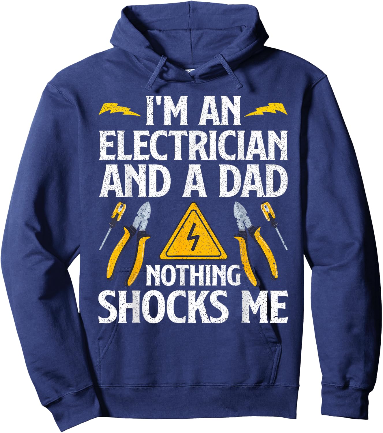 Cool Electrician Design Dad Professional Electrician Hoodie - Hoodie | Navy