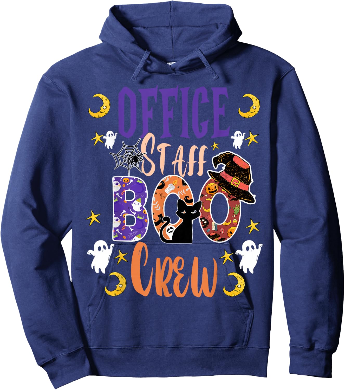 Office Staff Boo Crew matching fun Halloween costume Hoodie - Hoodie | Navy