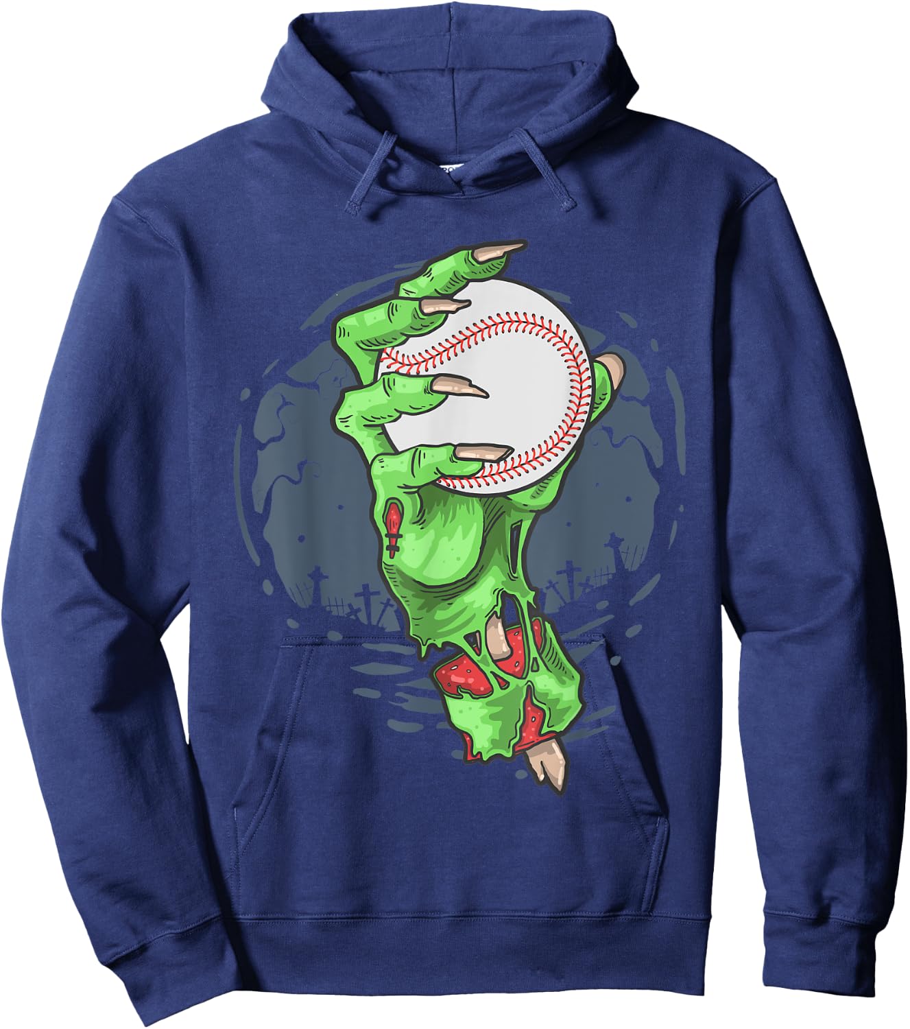 Baseball Zombie Hand Baseball Player Halloween Costume Hoodie - Hoodie | Navy