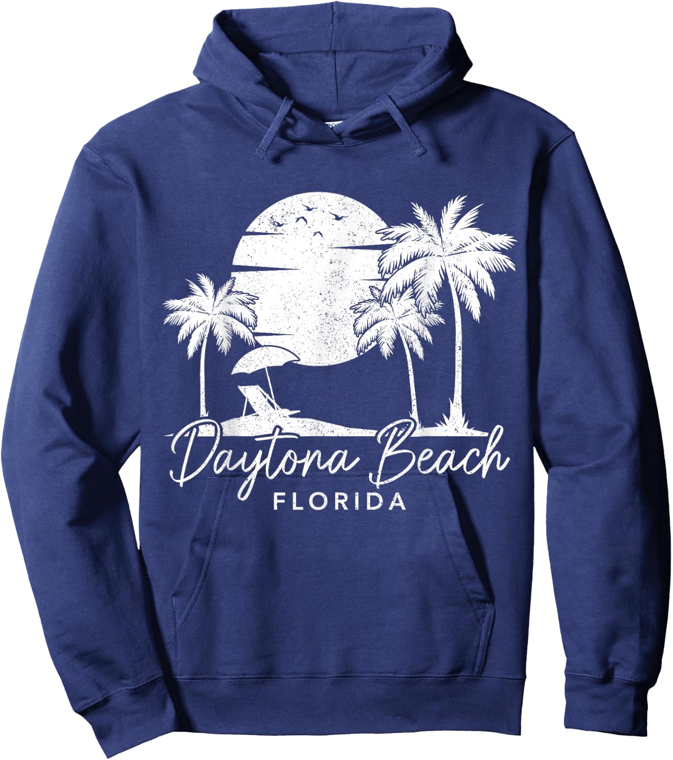Daytona Beach Florida FL Vintage Sunset Surfer Vacation Hoodie - Hoodie | Navy