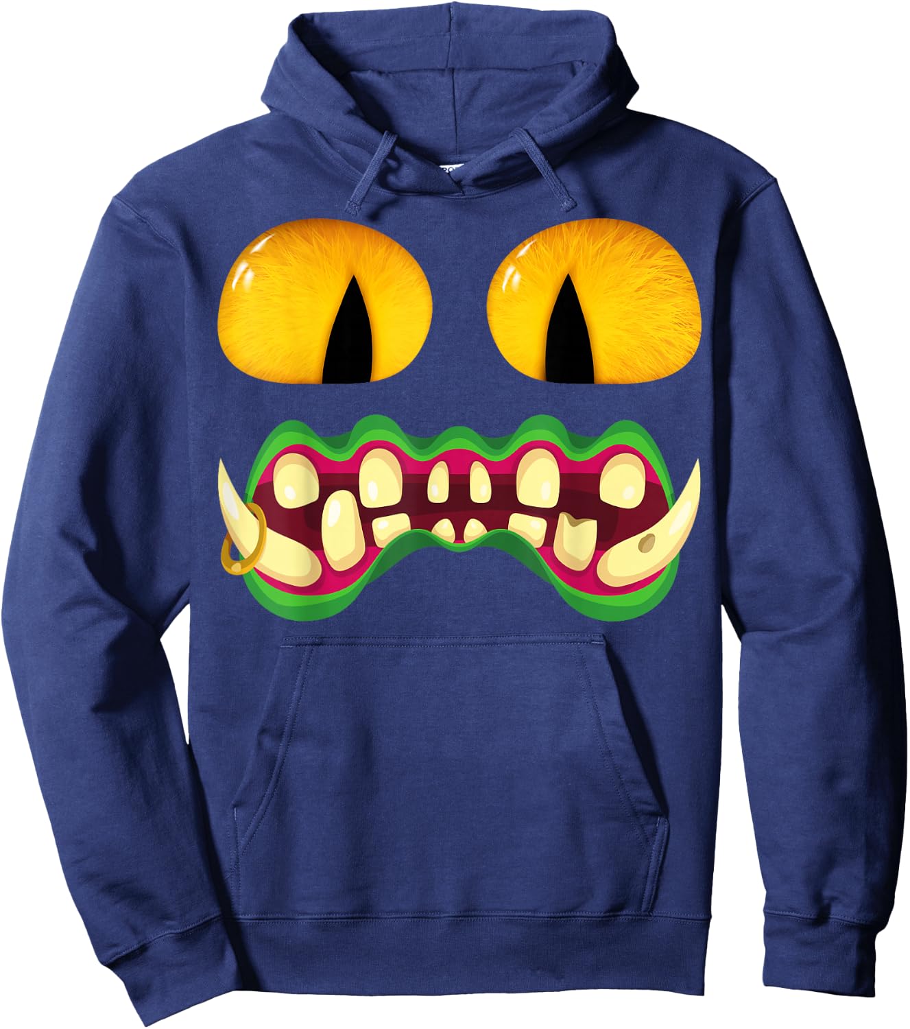 Men's Women's Cat Monster Face Halloween Costume Hoodie - Hoodie | Navy