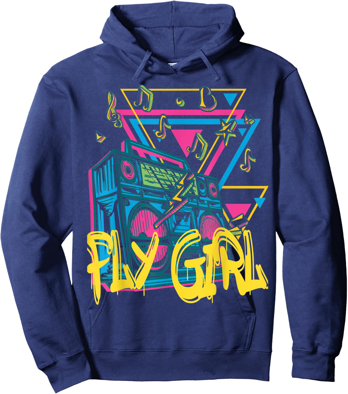 Fly Girl 80s 90s B-Girl Old School Hip Hop Hoodie - Hoodie | Navy