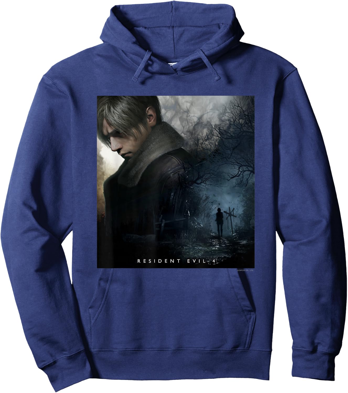 CAPCOM Resident Evil 4 Black Cotton - Classic Fit, , Short Sleeve Hoodie - Hoodie | Navy