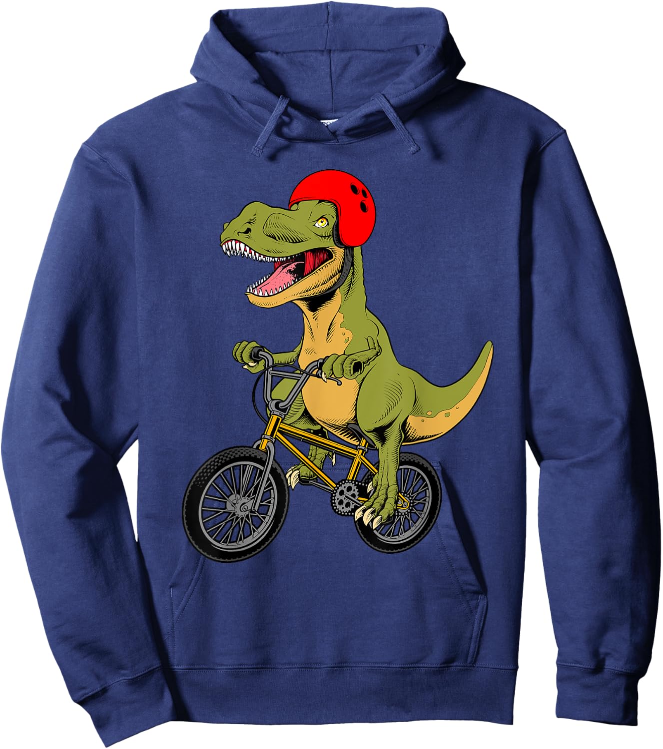 Funny BMX Dinosaur Design Boy Girl Dino T-Rex BMX Bike Lover Hoodie - Hoodie | Navy