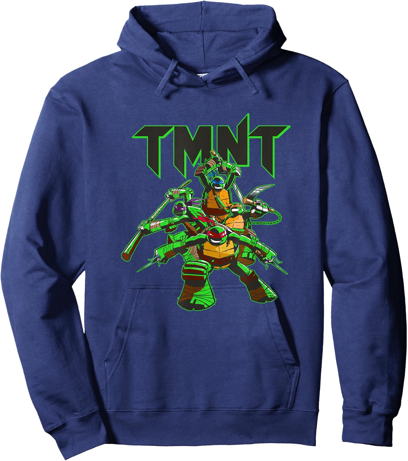 Teenage Mutant Ninja Turtles Retro Ninja Neon Glow Pose Hoodie - Hoodie | Navy