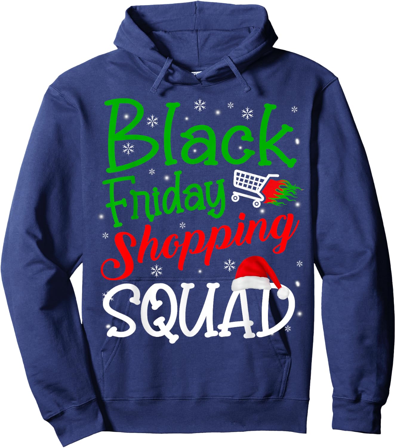 Friday Shopping Squad Christmas Black Shopping Family Group Hoodie - Hoodie | Navy