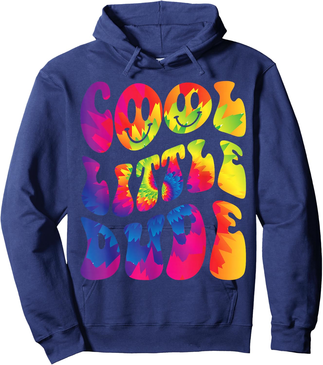 Cool Little Dude Retro Funny Tie Dye Outfit For Boys Hoodie - Hoodie | Navy