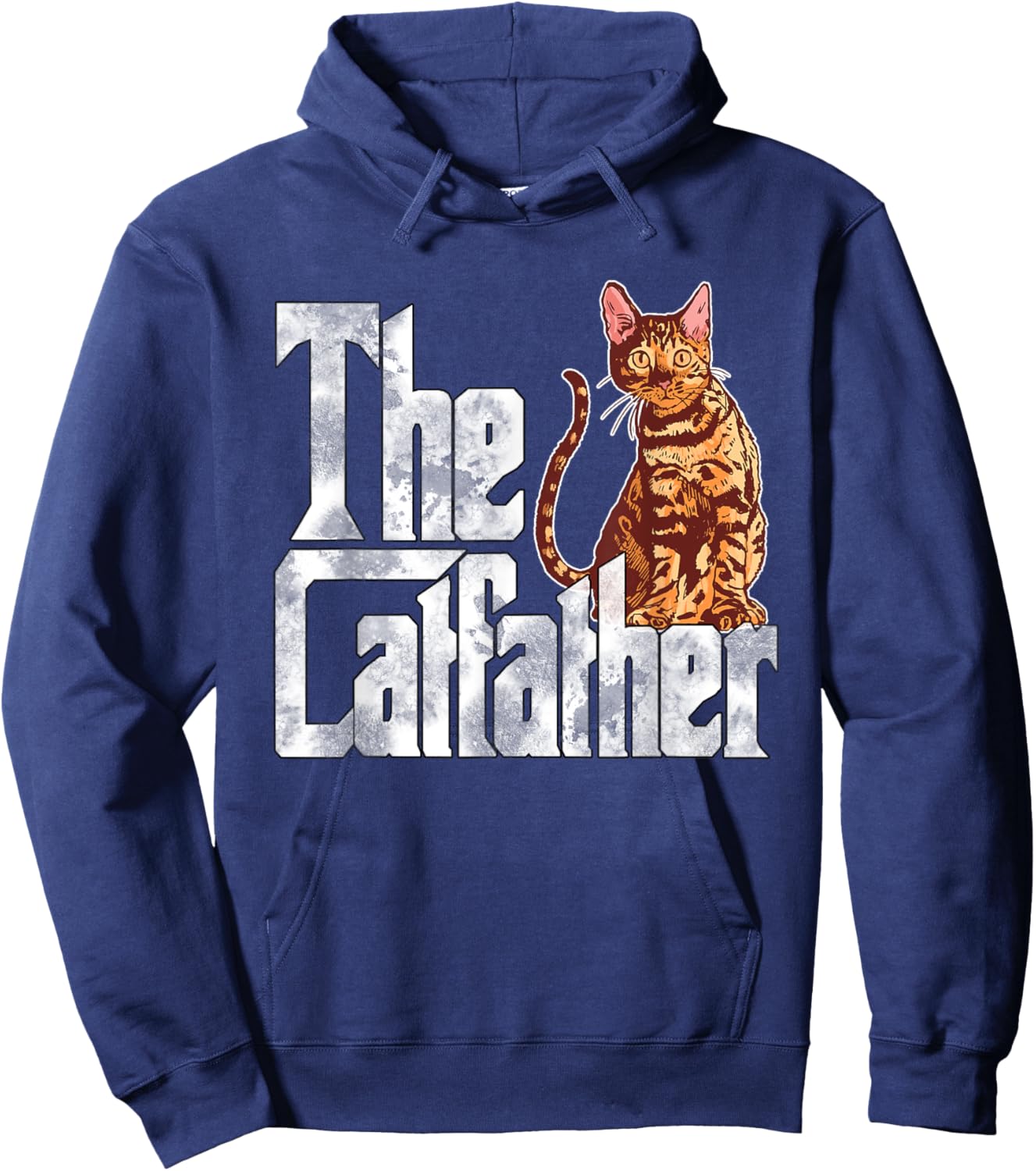 The Catfather Bengal Cat Father Mafia Whiskers Male Daddy Hoodie - Hoodie | Navy