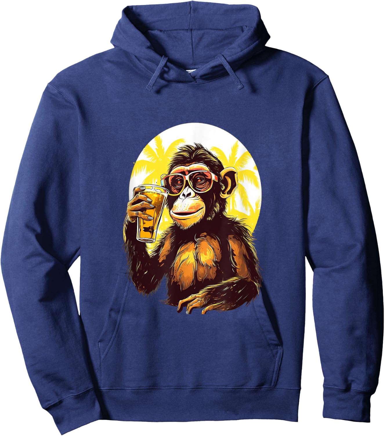 Monkey Drinking Beer Funny Beer Drinker Drunk Gorilla Ape Hoodie - Hoodie | Navy