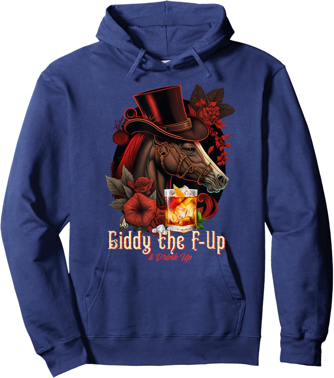 Giddy the F Up and Drink Up, Derby Day Party Hoodie - Hoodie | Navy