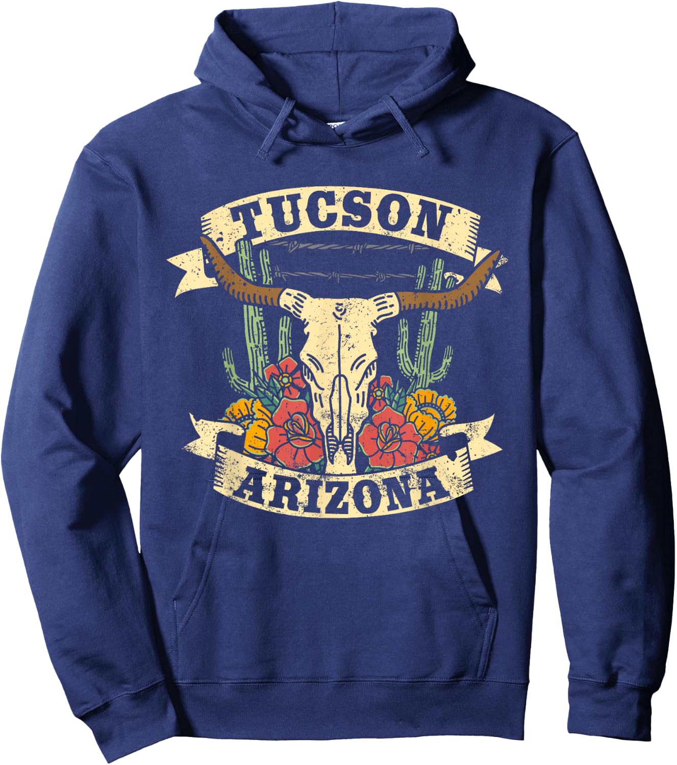 Tucson Arizona Design Desert Vintage Cactus Hoodie - Hoodie | Navy