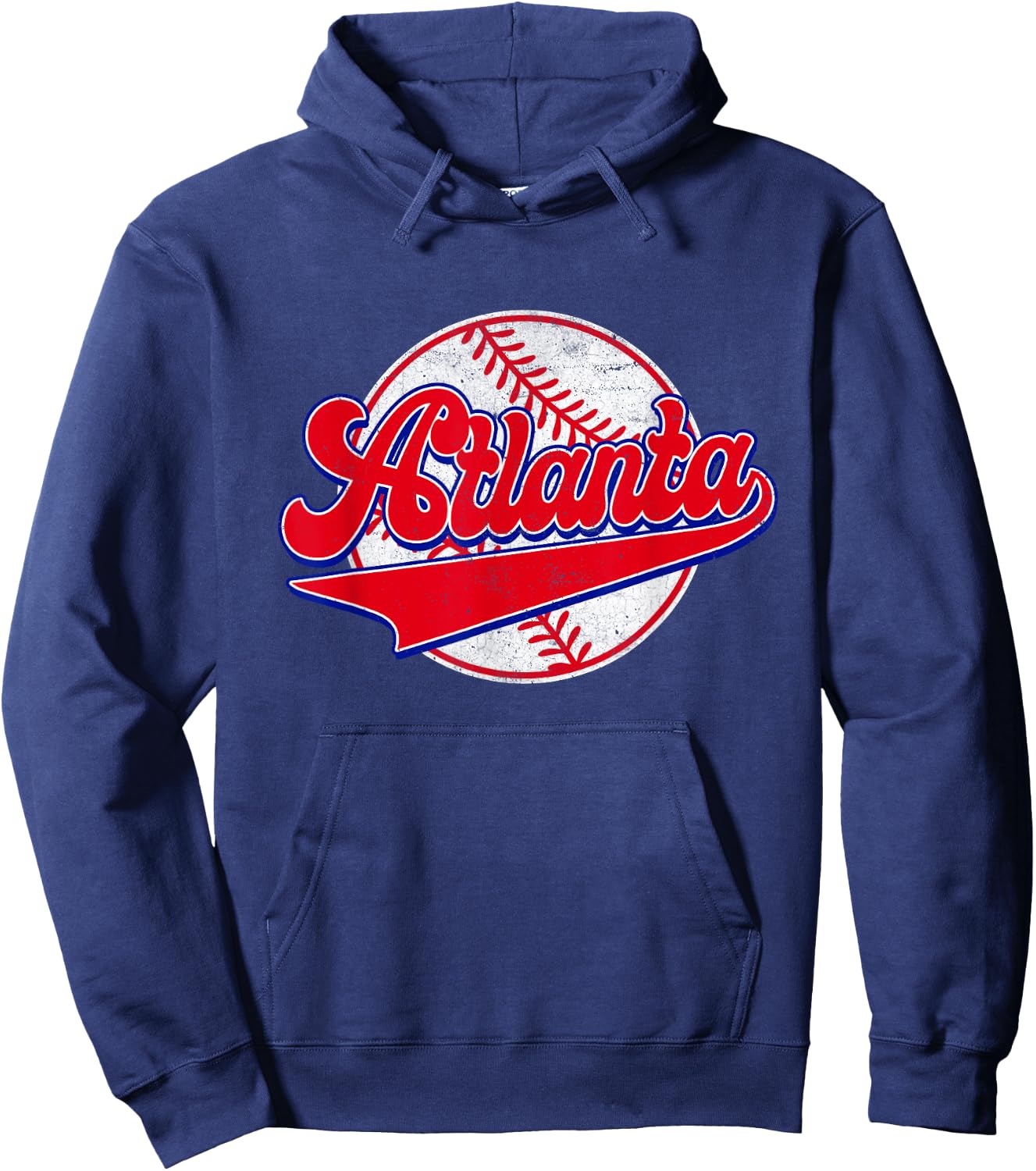 Atlanta Cityscape Vintage Baseball Men Women Kids Hoodie - Hoodie | Navy