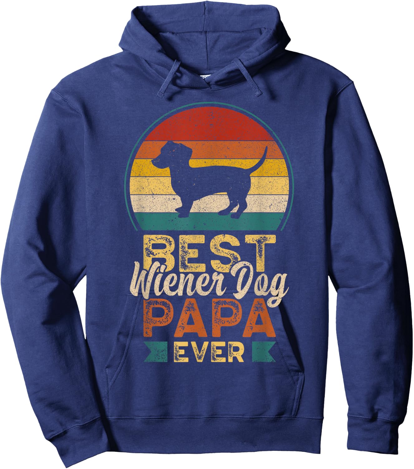 Best Wiener Dog Papa Ever, Father's Day, Dachshund Grandpa Hoodie - Hoodie | Navy