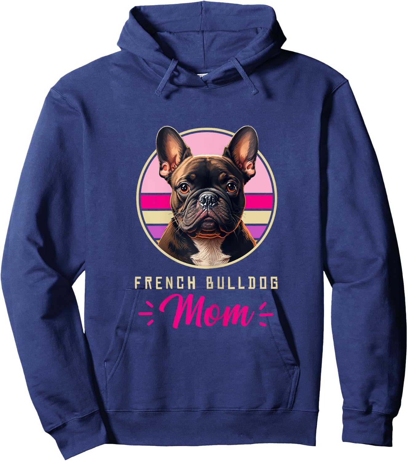 Funny French Bulldog Retro Outfits Clothes Frenchie Dog Mom Hoodie - Hoodie | Navy