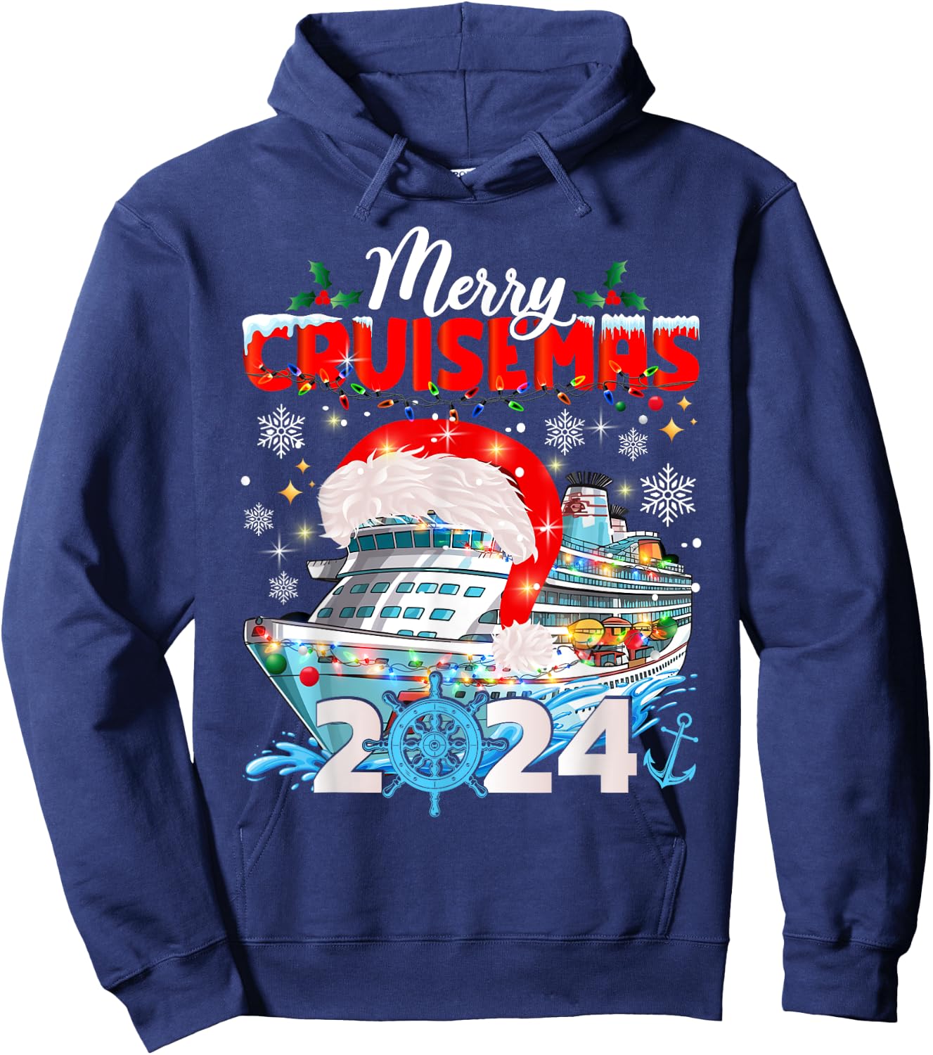 Merry Cruisemas 2024 Holidays Family Christmas Cruise Hoodie - Hoodie | Navy