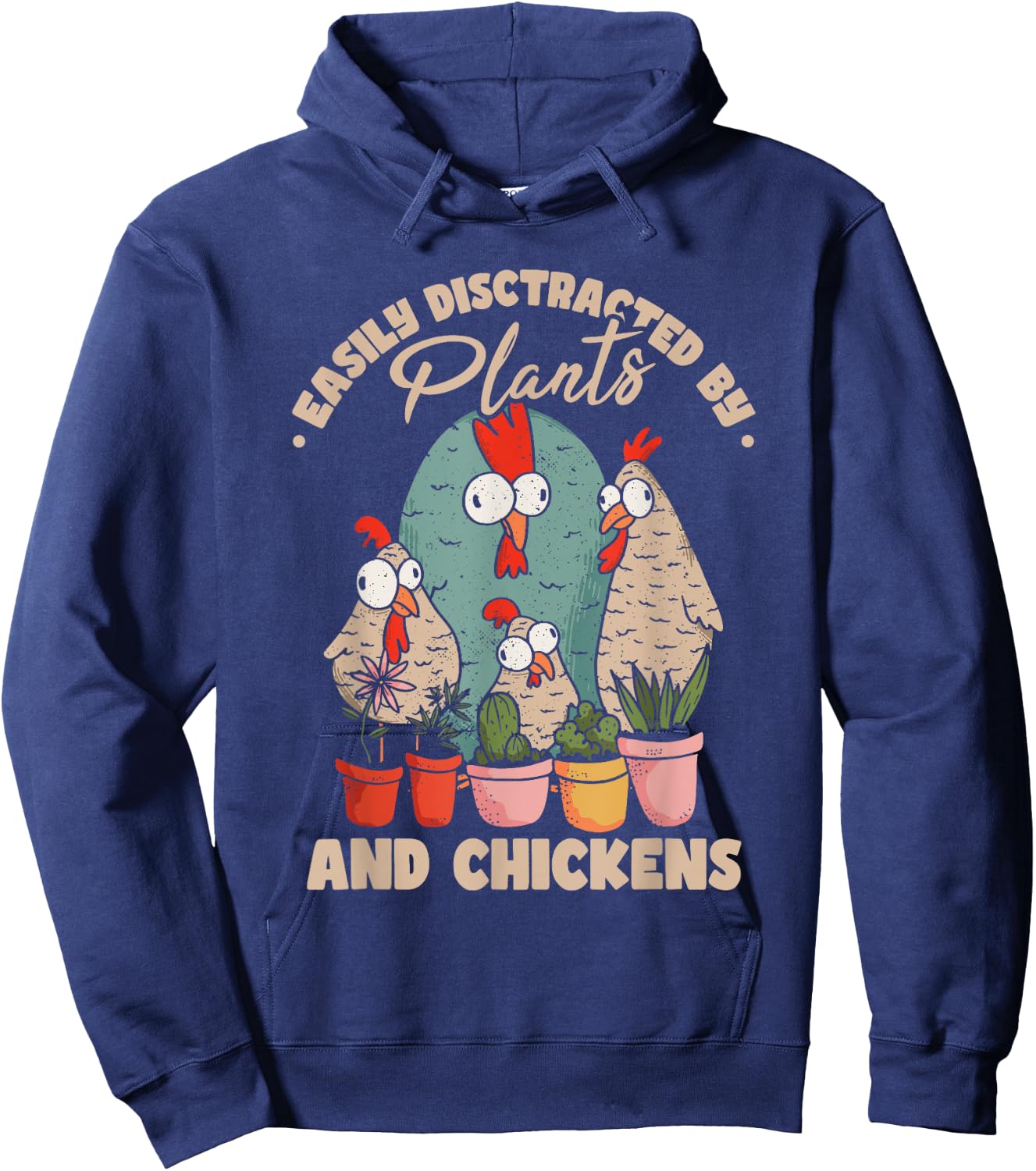 Funny Farming Gardening Plant Garden Chicken Plants Hoodie - Hoodie | Navy
