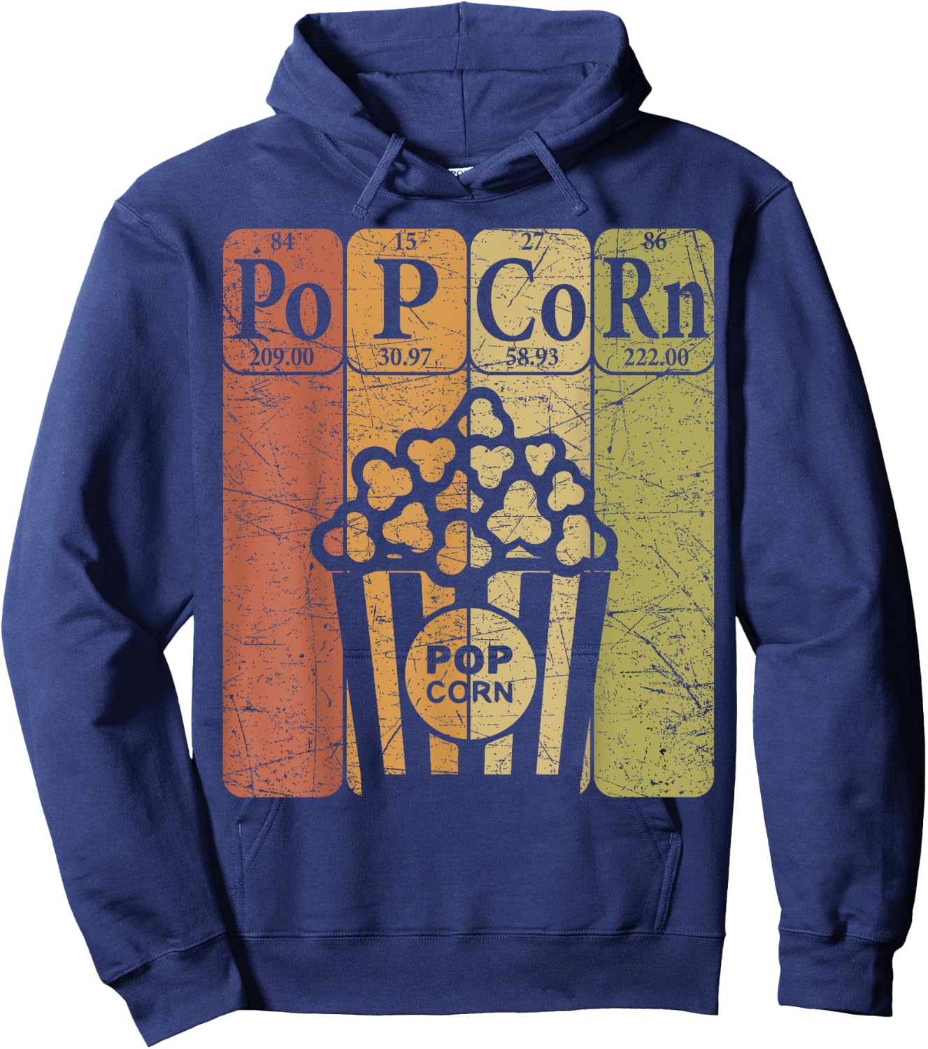 Popcorn Periodic Table Elements Cinema Lover Movie Snack Hoodie - Hoodie | Navy
