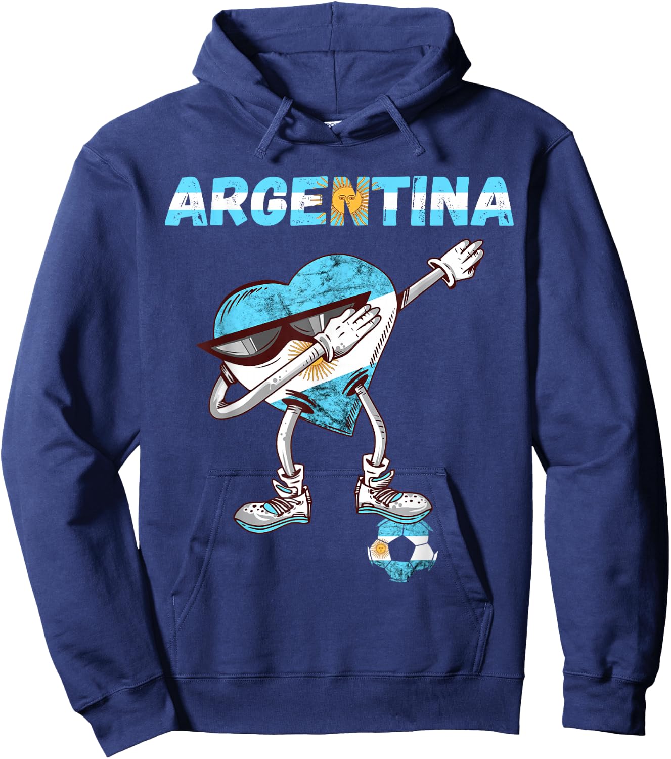 Argentinian Soccer Team Heart Sun Of May Argentina Flag Hoodie - Hoodie | Navy
