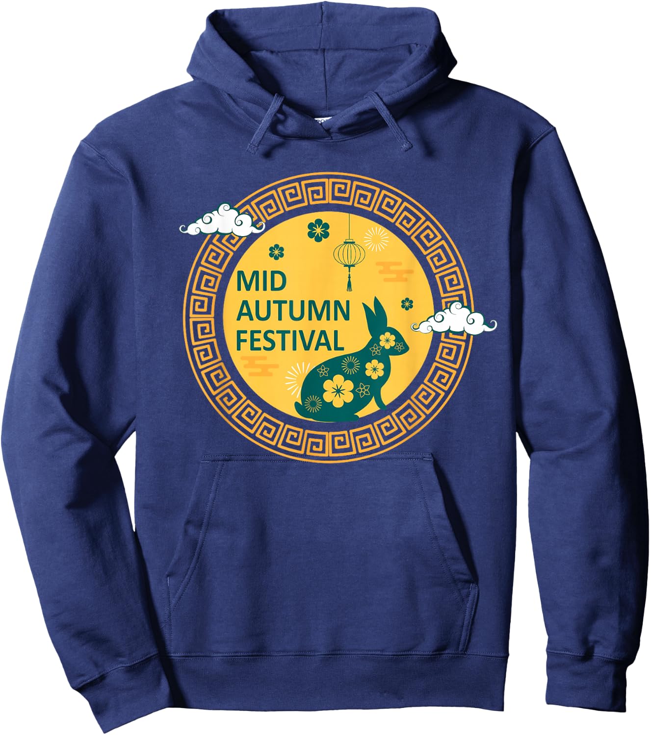 Funny Rabbits Mooncake Chinese New Year Mid Autumn Festival Hoodie - Hoodie | Navy