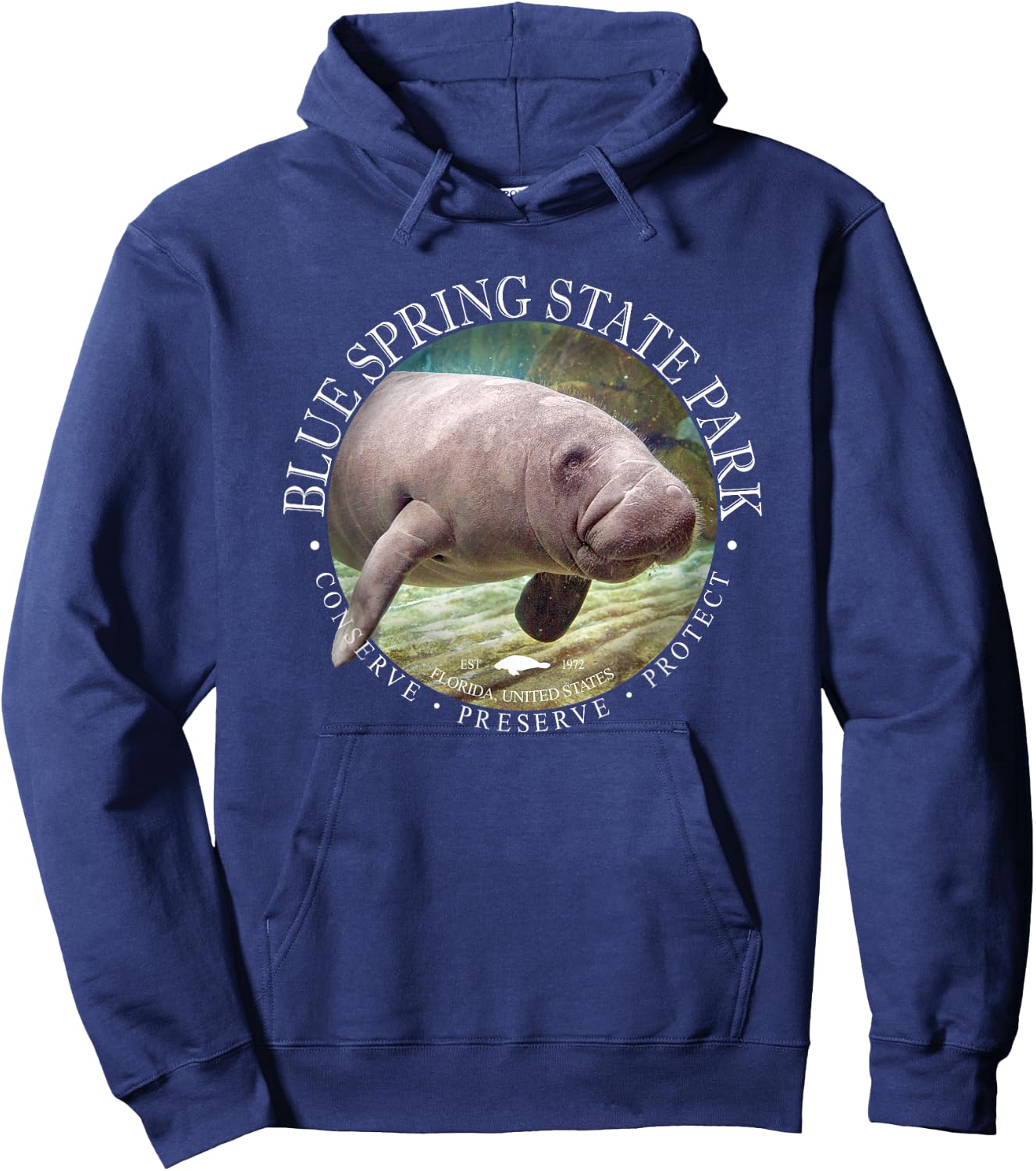 Blue Spring State Park Orange City Florida Manatee Sea Cow Hoodie - Hoodie | Navy