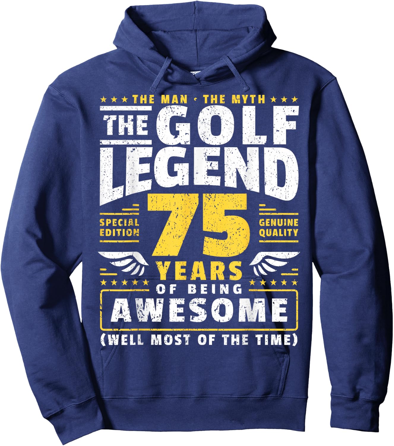75th Birthday Golf Player 75 Years Old Golfer Hoodie - Hoodie | Navy
