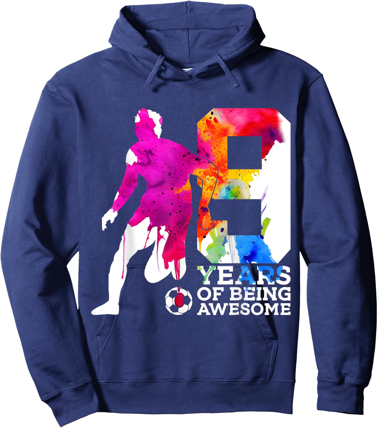 9 Years of Being Awesome Soccer 9th Birthday Hoodie - Hoodie | Navy