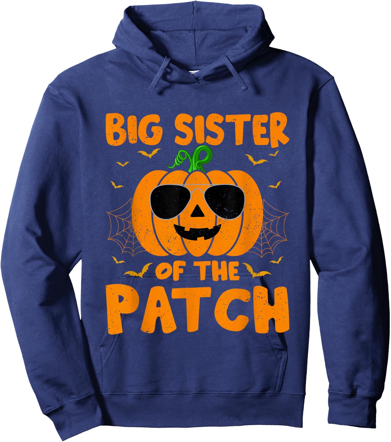 Pumpkin Big Sister Of The Patch Group Costume Halloween Hoodie - Hoodie | Navy