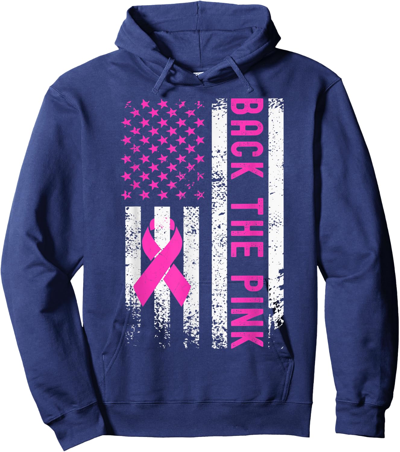 Back The Pink Breast Cancer Awareness Hoodie - Hoodie | Navy