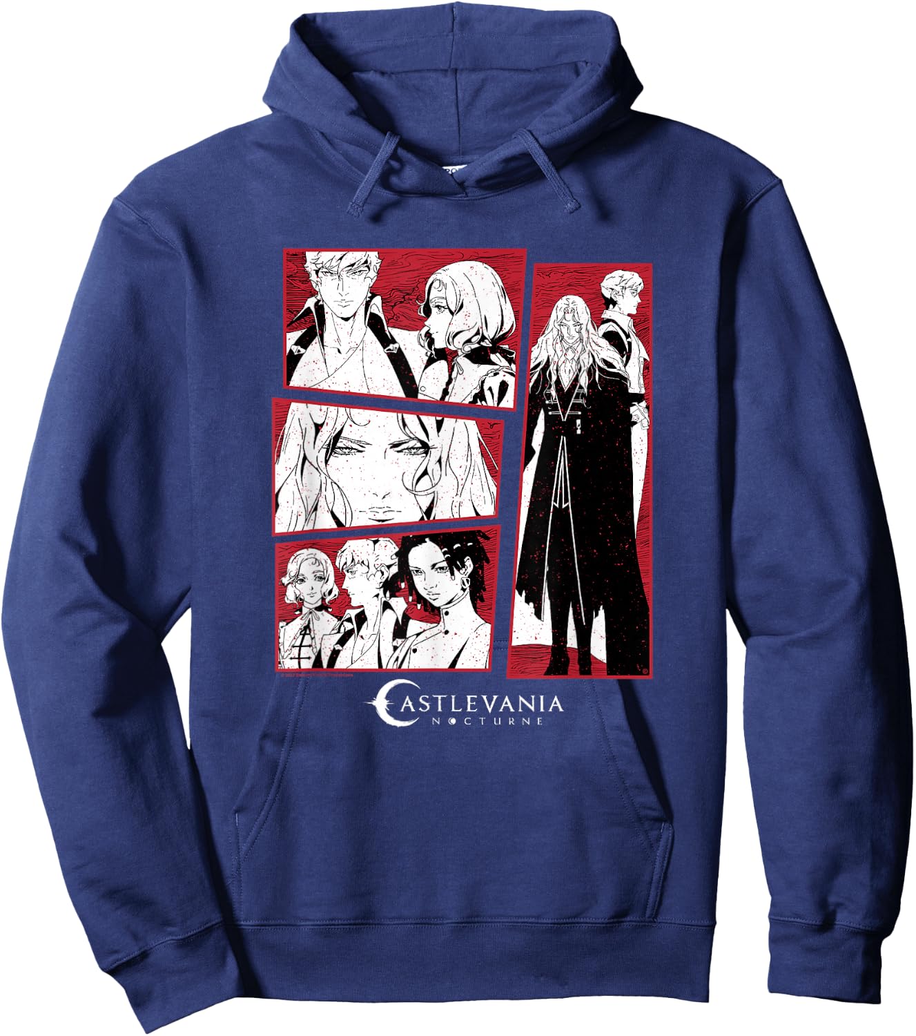 Castlevania: Nocturne Main Characters Blood Stained Panels Hoodie - Hoodie | Navy