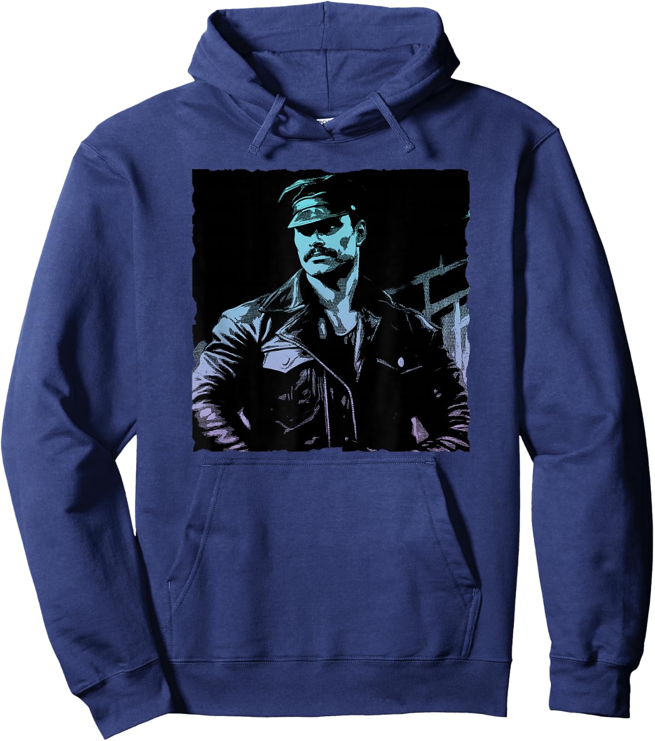 Retro Gay Daddy Leather Gay Biker - Bear Bearded Gay Pride Hoodie - Hoodie | Navy