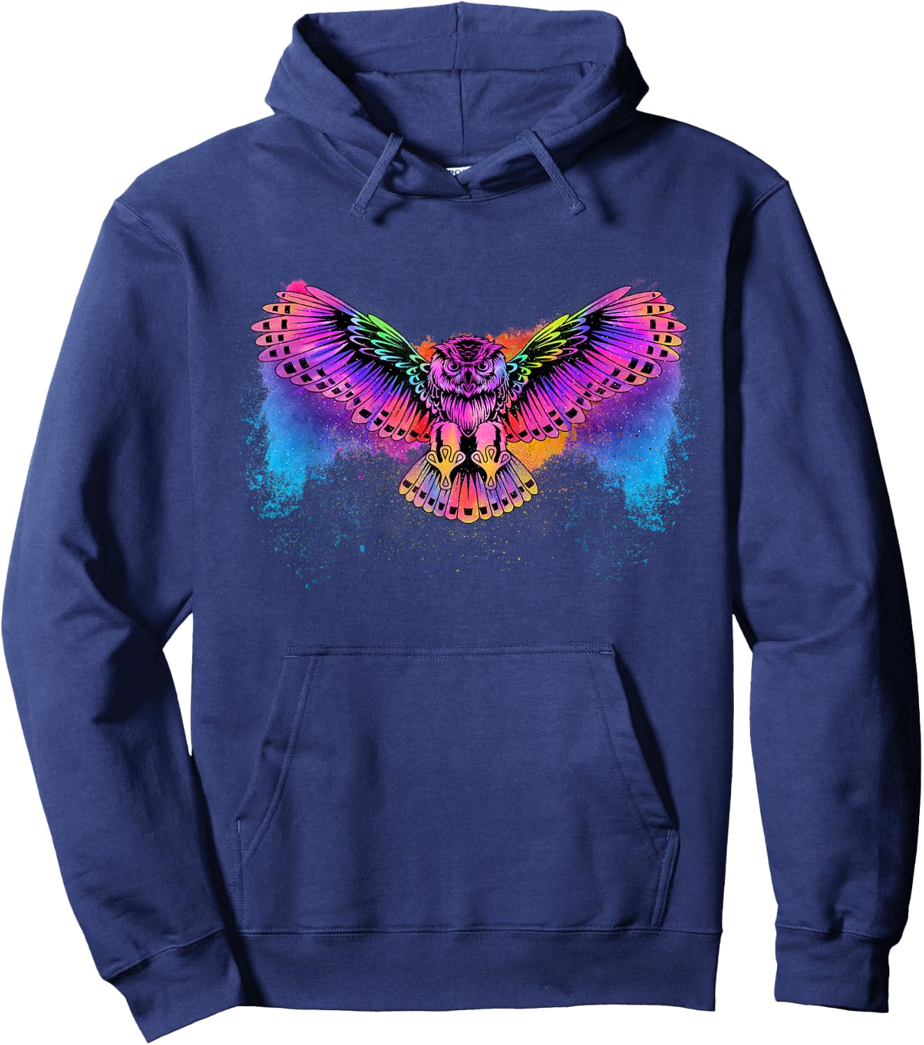 Flying Owl - Artistic Owlet Birds Animal Lover Ornithologist Hoodie - Hoodie | Navy
