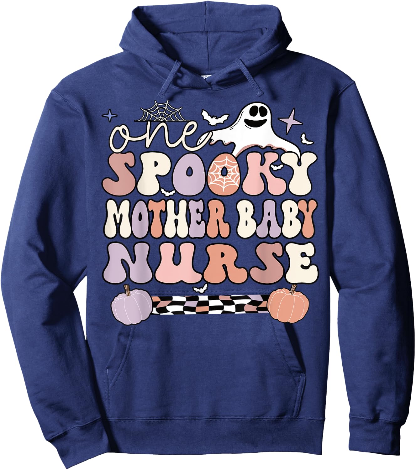 Spooky Mother Baby Nurse Halloween Postpartum Nurse Hoodie - Hoodie | Navy