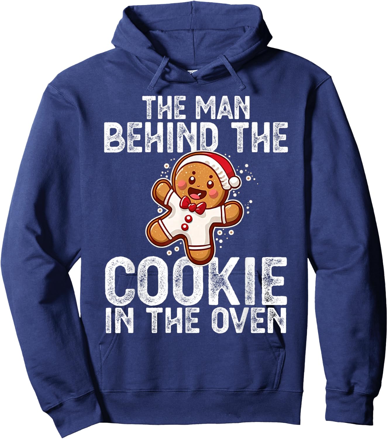 Christmas Baby Announcement Man Behind the Cookie Bump Dad Hoodie - Hoodie | Navy
