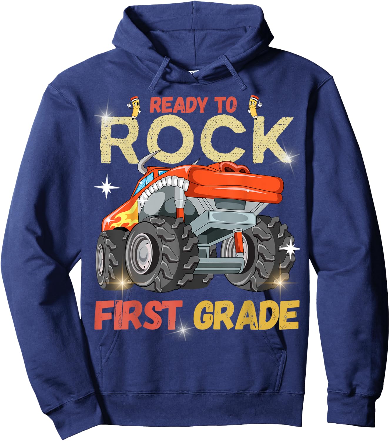 Ready to Rock First Grade First Day of First Grade for Kids Hoodie - Hoodie | Navy