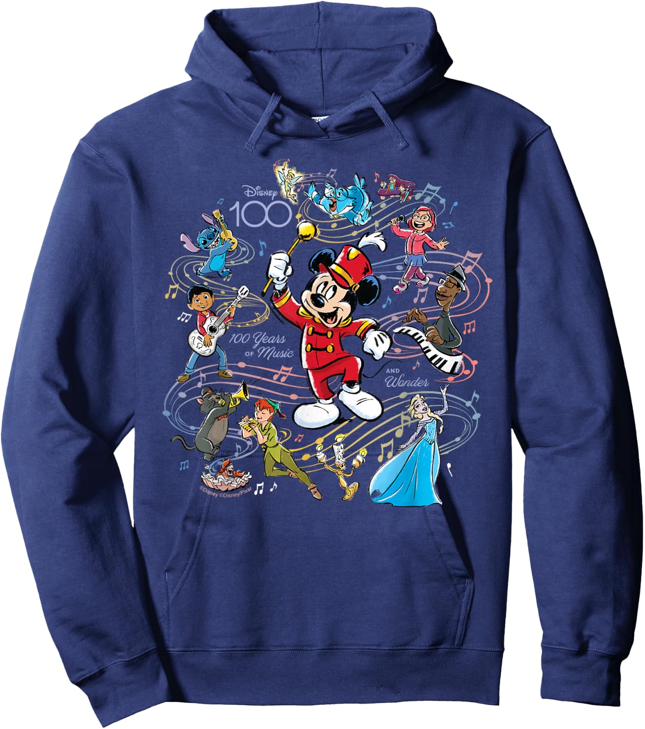 Disney 100 Years of Music and Wonder Mickey Full Color D100 Hoodie - Hoodie | Navy
